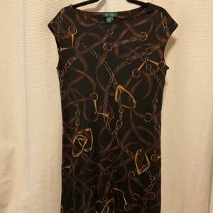 LAUREN Ralph Lauren Horse Brit and Bridle Black Equestrian Dress